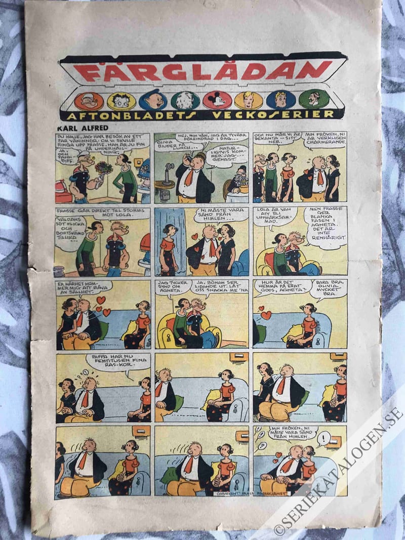 Framsida på Aftonbladets färgserier #38 (1937)