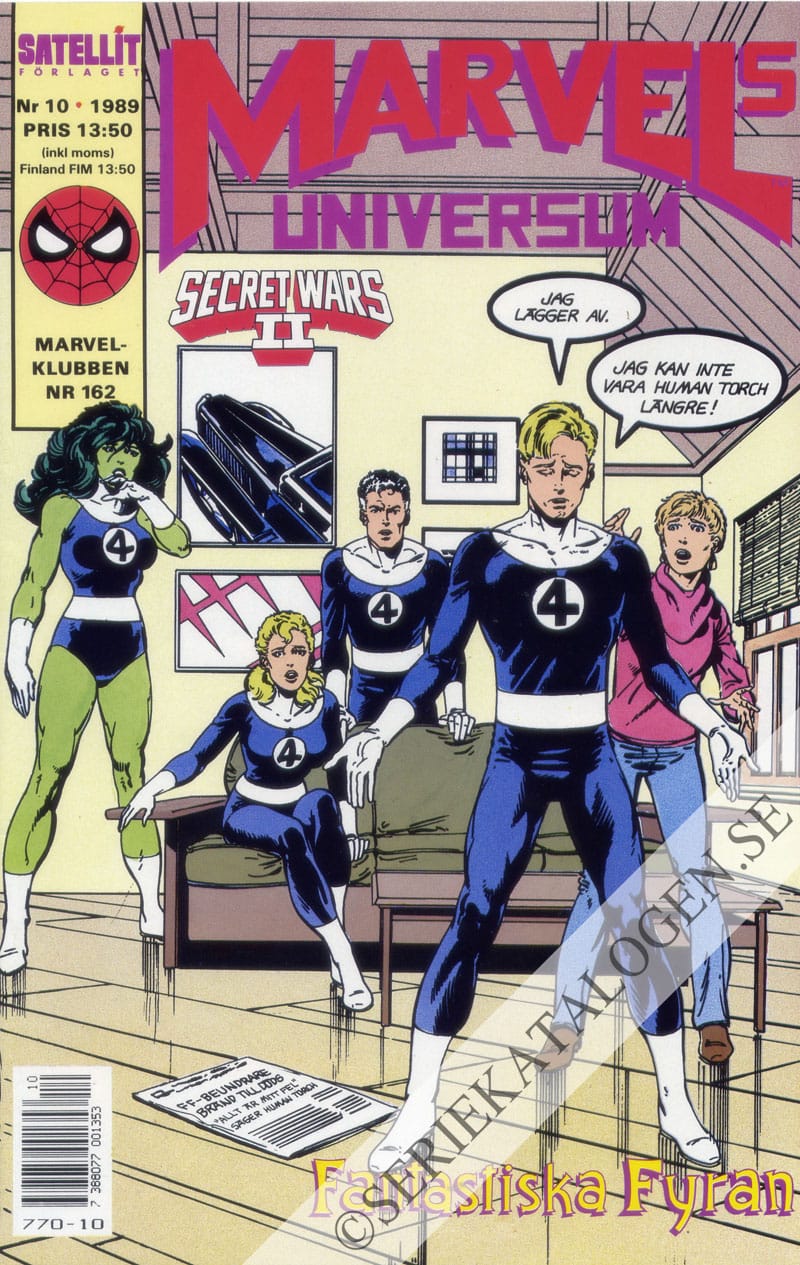 Framsida på Marvels universum Fantastiska Fyran (1989)