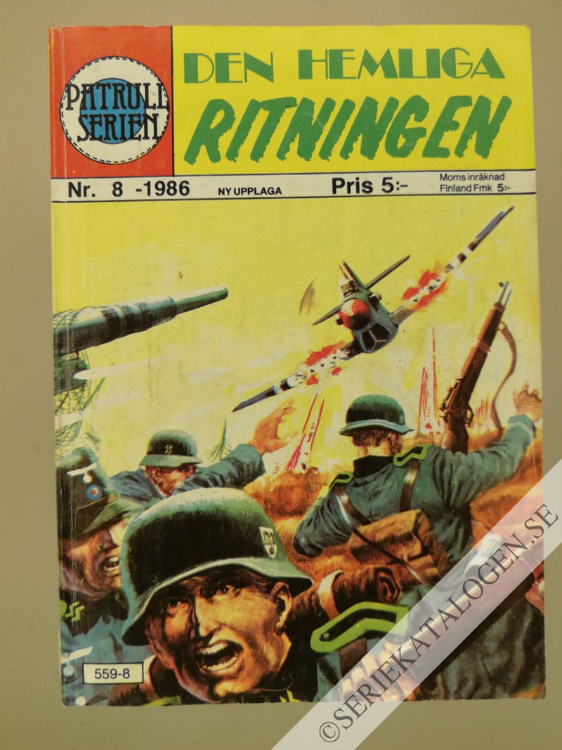 Framsida på Patrullserien #8 - Den hemliga ritningen (1986)