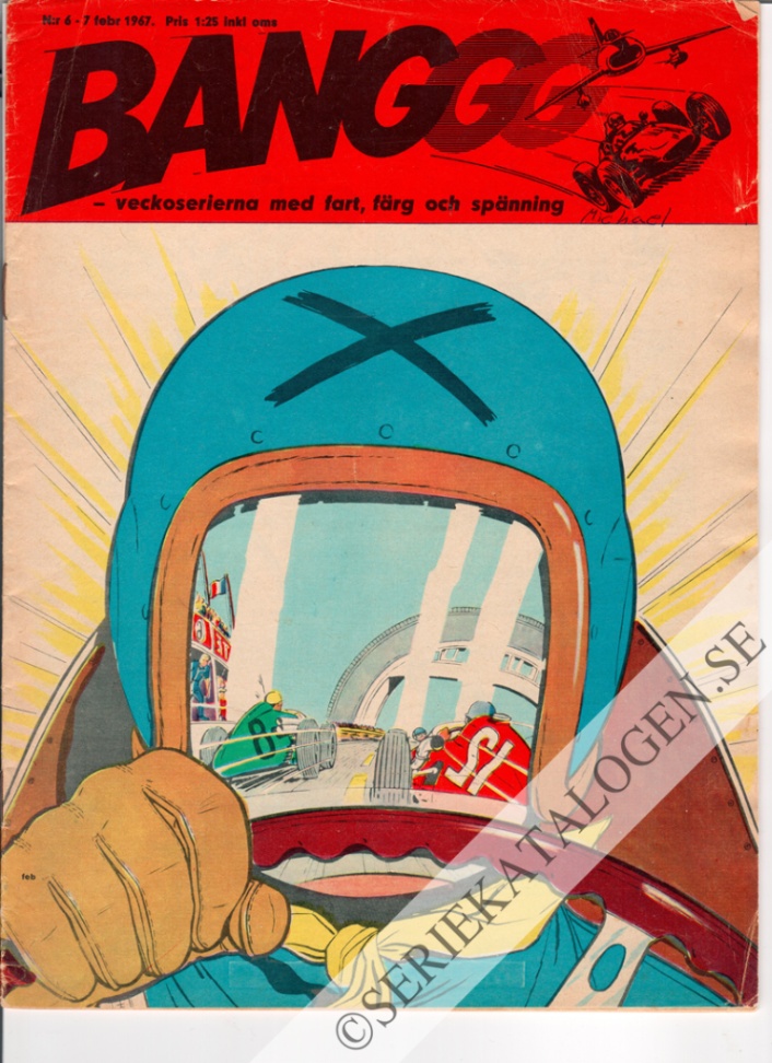 Framsida på Banggg - veckoserierna med fart, färg och spänning #6 (1967)