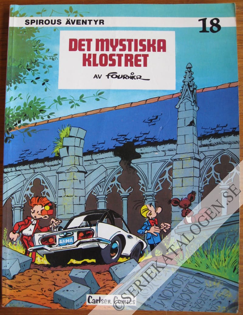 Framsida på Spirous äventyr Det mystiska klostret (1980)