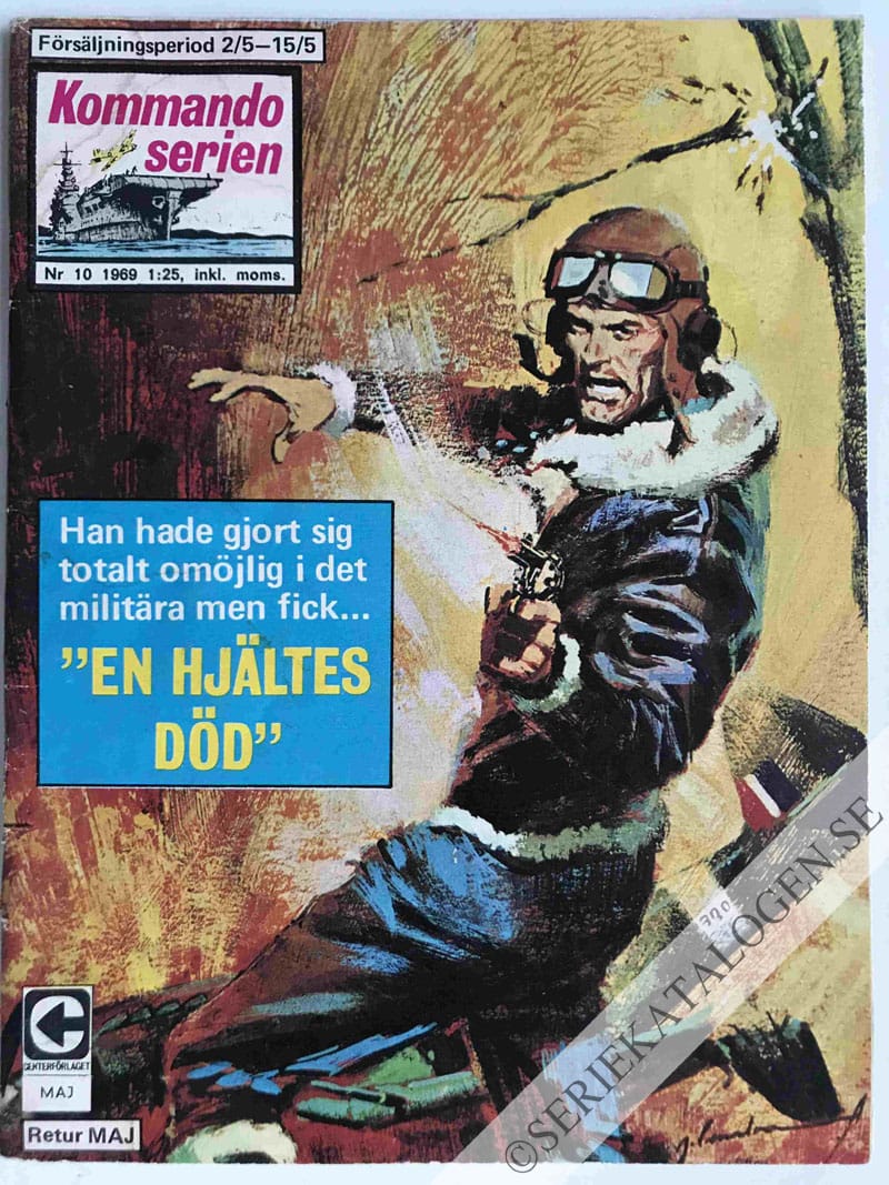 Framsida på Kommandoserien #10 - En hjältes död (1969)