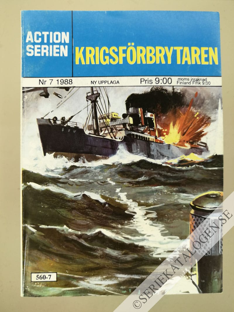 Framsida på Actionserien #7 - Krigsförbrytaren (1988)