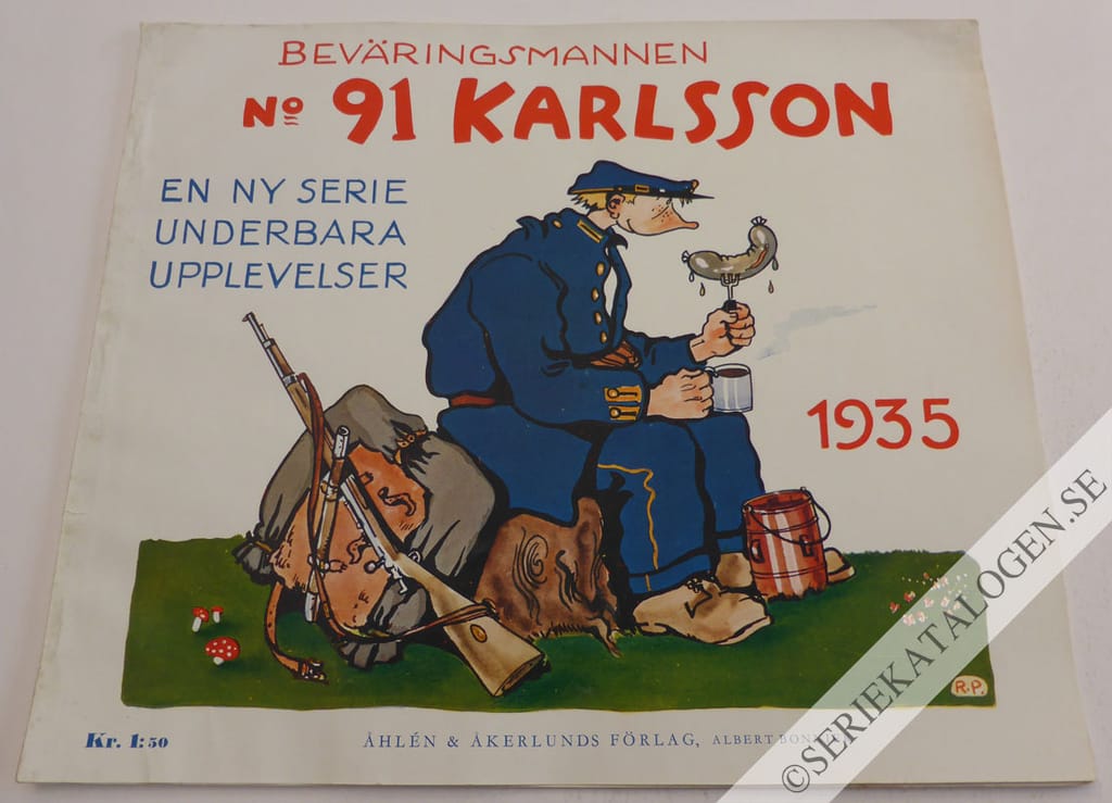 Framsida på Beväringsmannen № 91 Karlsson En ny serie underbara upplevelser (1935)