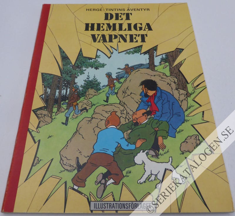 Framsida på Tintins äventyr Det hemliga vapnet (1968)