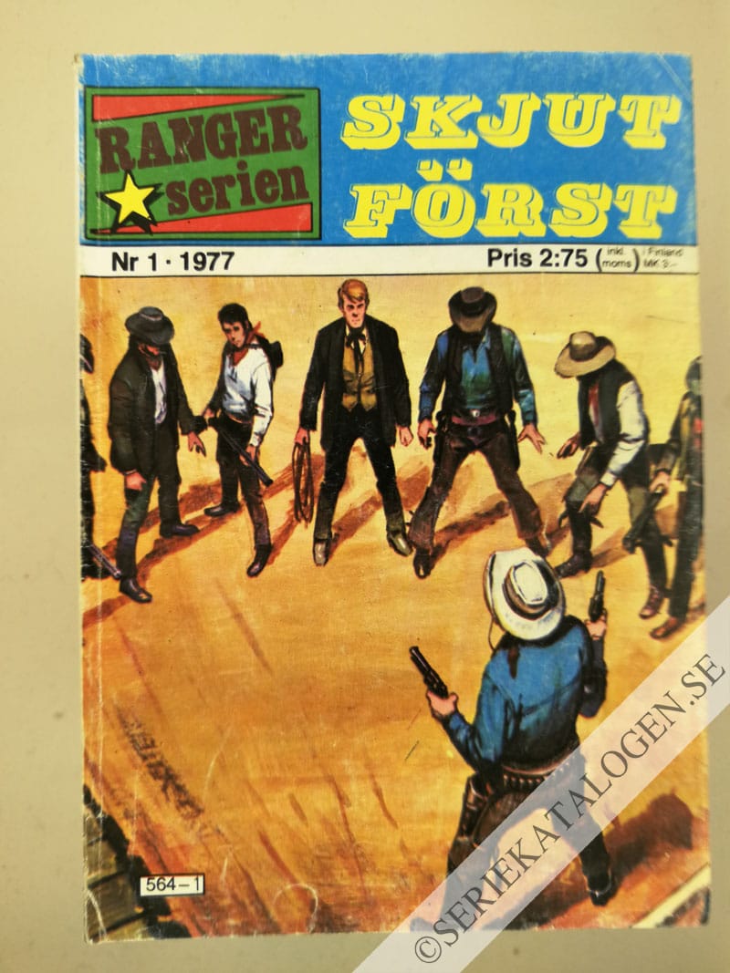 Framsida på Rangerserien Skjut först (1977)