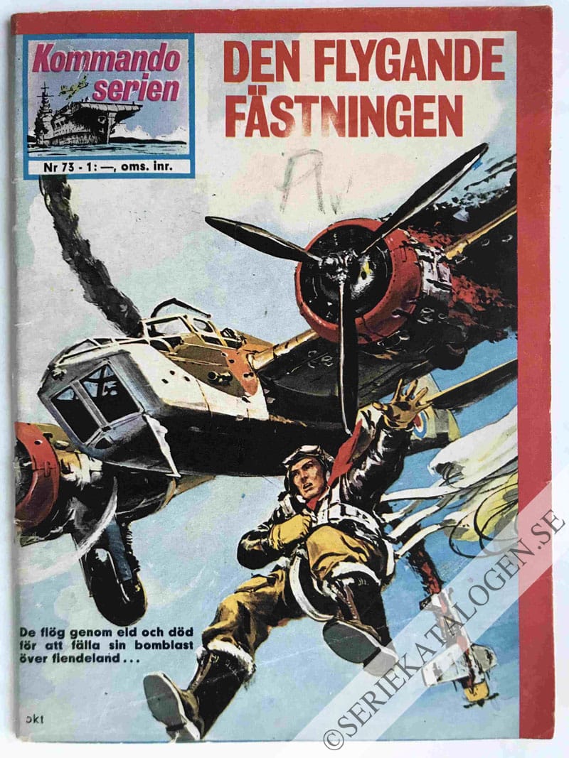Framsida på Kommandoserien #73 - Den flygande fästningen (1965)