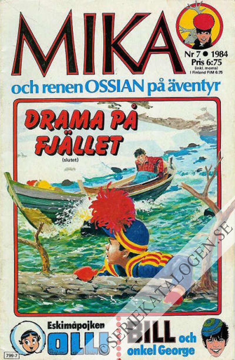 Framsida på Mika och renen Ossian på äventyr #7 (1984)