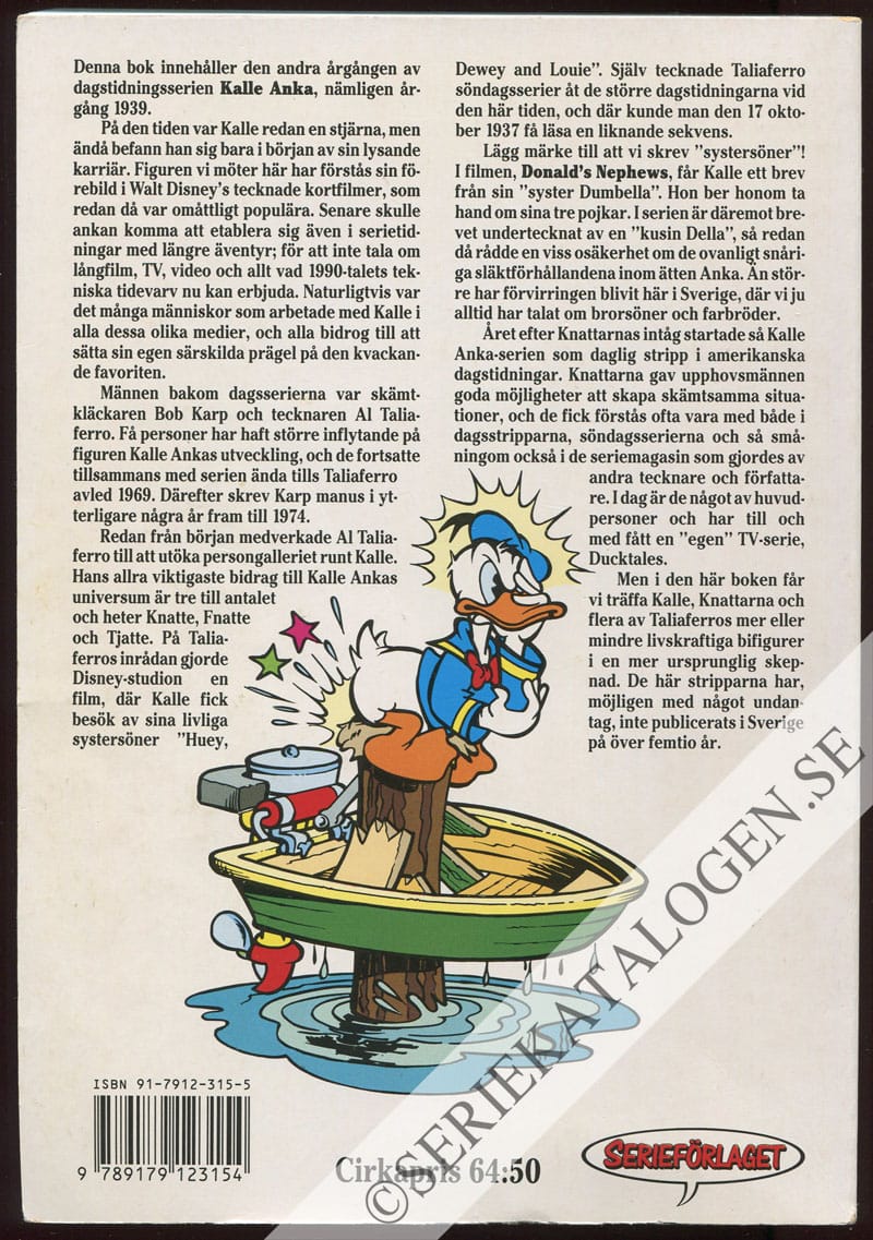 Baksida på Dagstidningsserier från 1939 (1991)
