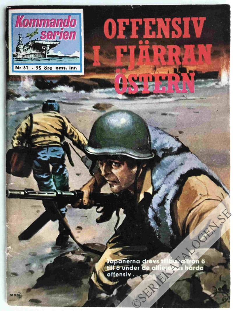 Framsida på Kommandoserien Offensiv i Fjärran Östern (1964)