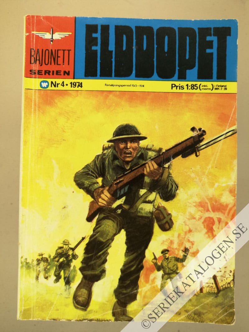 Framsida på Bajonettserien #4 - Elddopet (1974)