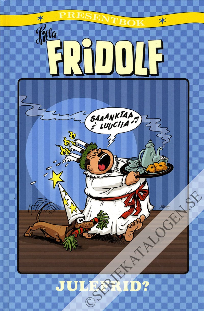 Framsida på Lilla Fridolf presentbok Julefrid? (2019)