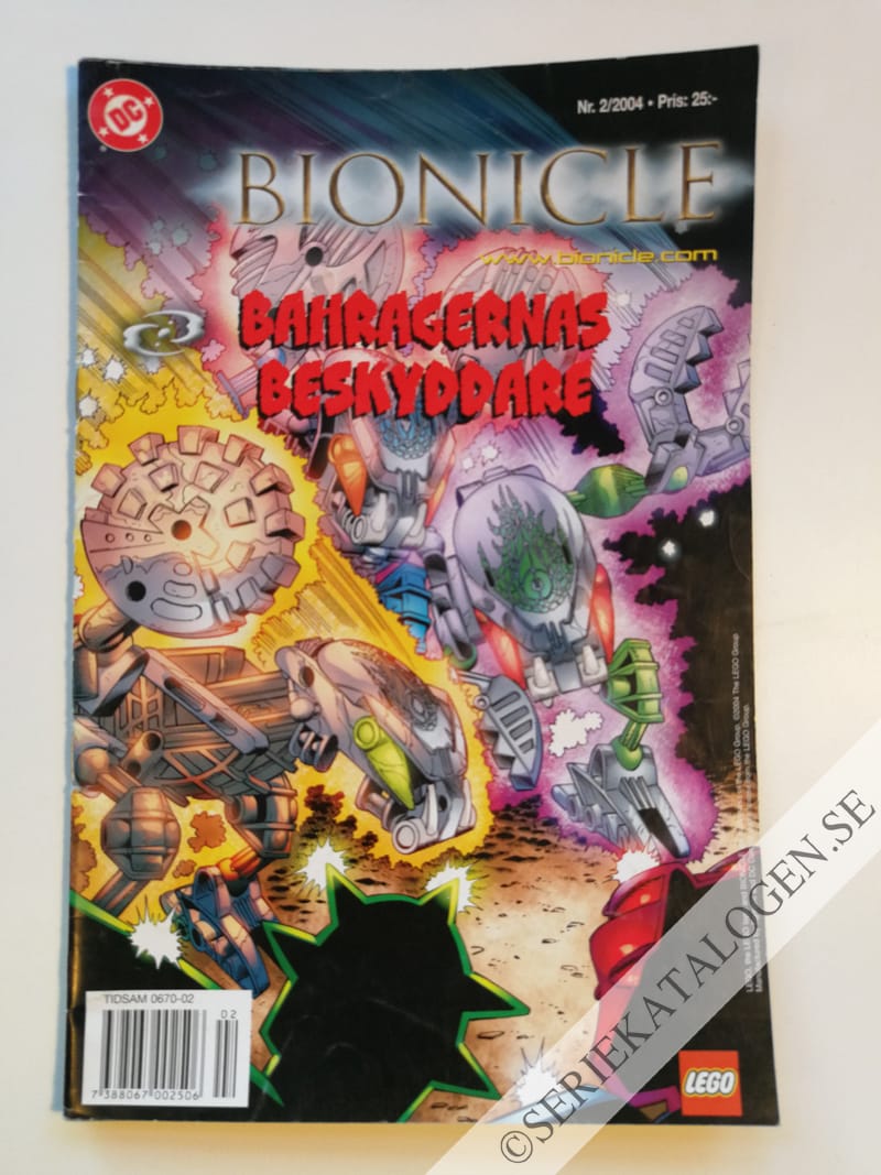 Framsida på Lego Bionicle Bahragernas beskyddare (2004)