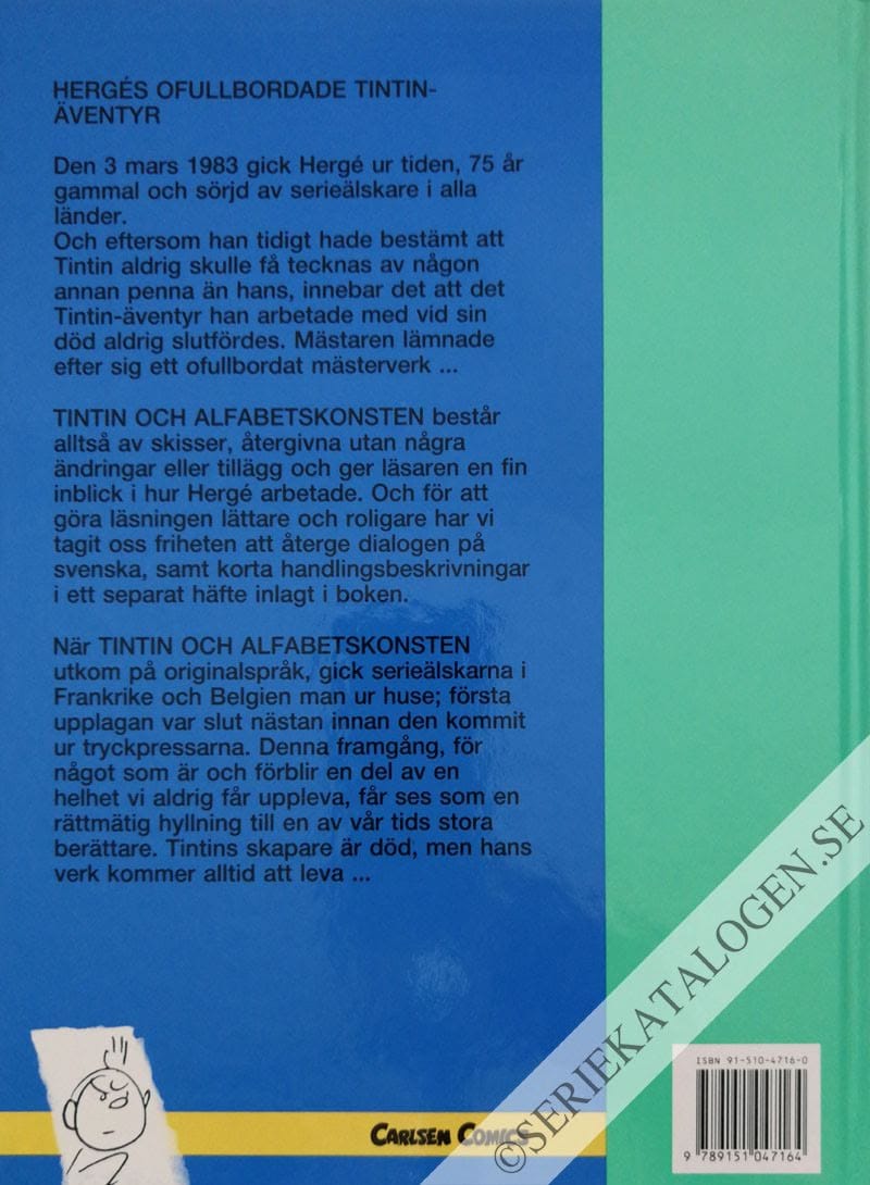 Baksida på Tintin och alfabetskonsten (1989)