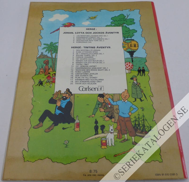 Baksida på Rackham den Rödes skatt (1974)