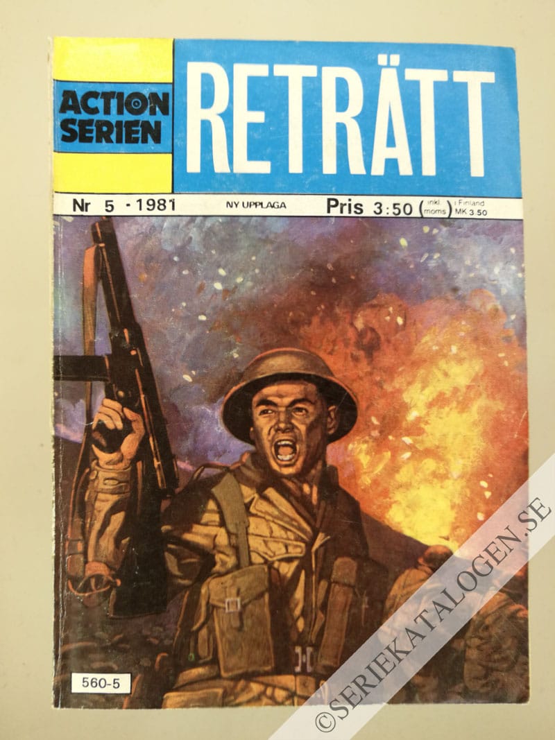 Framsida på Actionserien Reträtt (1981)
