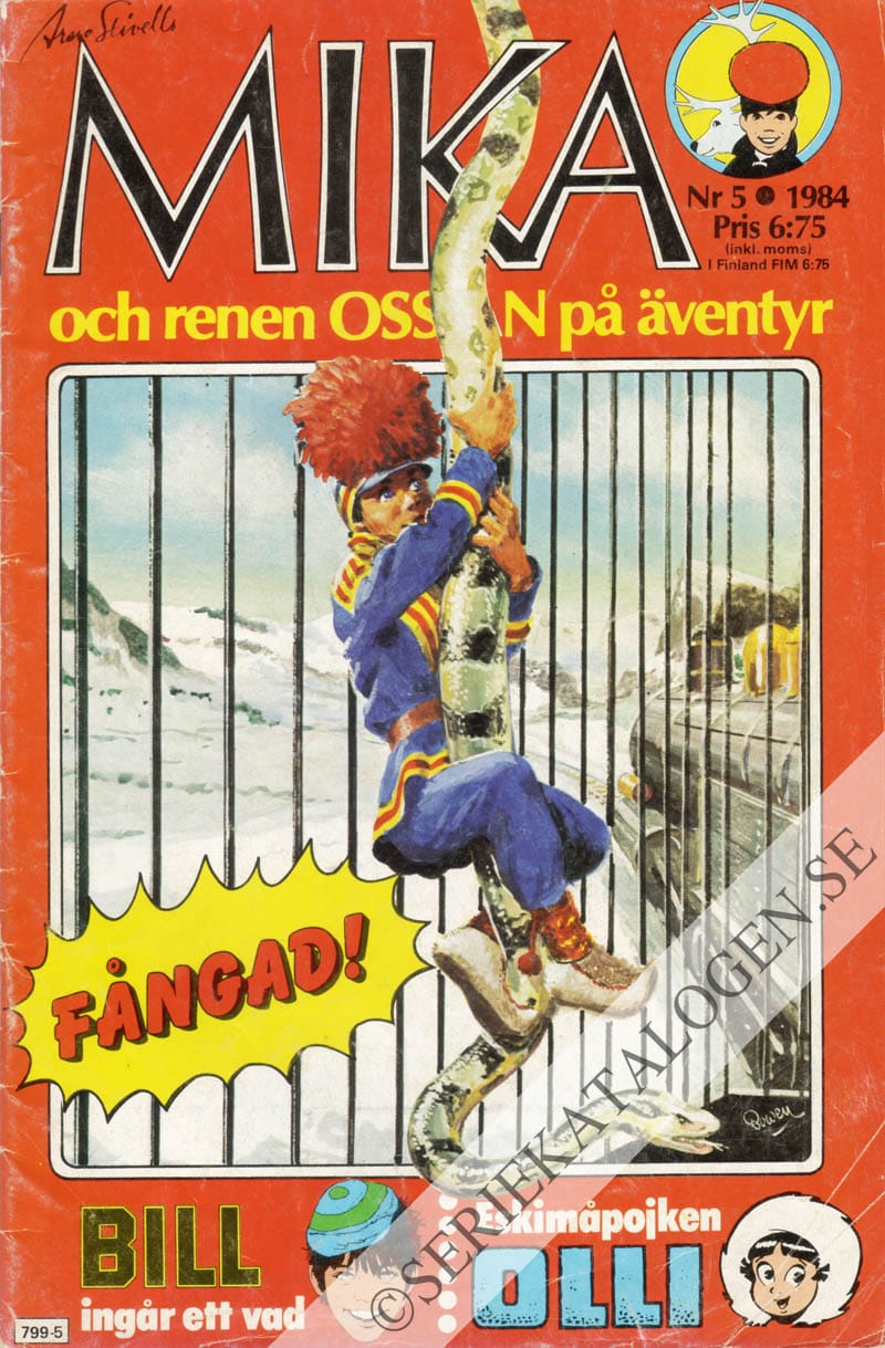 Framsida på Mika och renen Ossian på äventyr #5 (1984)