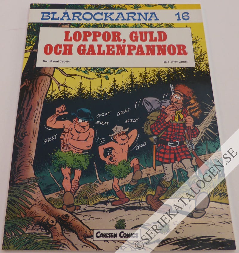 Framsida på Blårockarna Loppor, guld och galenpannor (1992)