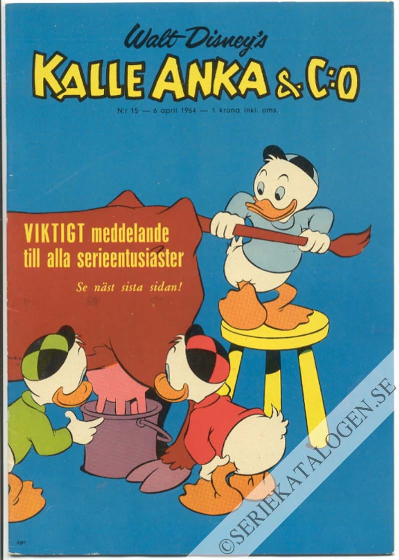 Framsida på Kalle Anka & C:o #15 (1964)