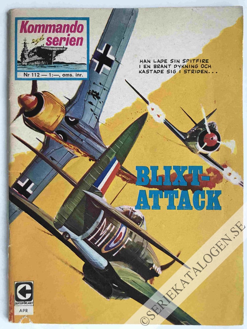Framsida på Kommandoserien #112 - Blixtattack (1967)