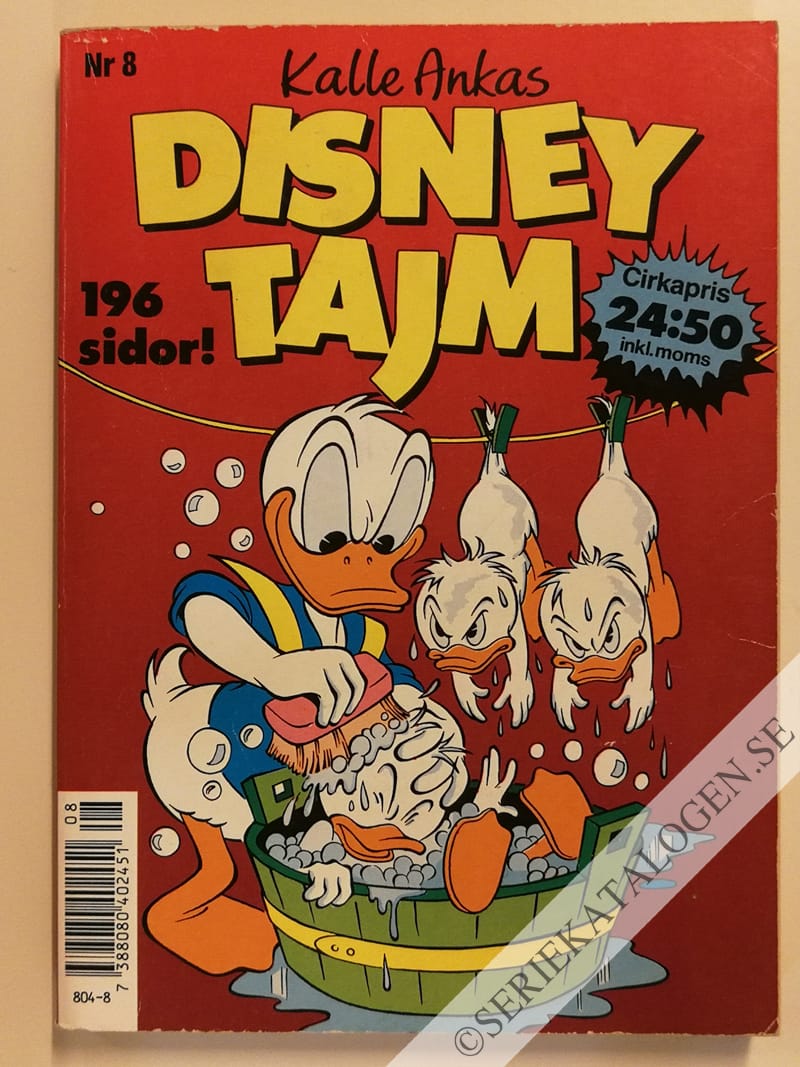 Framsida på Kalle Ankas Disneytajm #8 (1991)