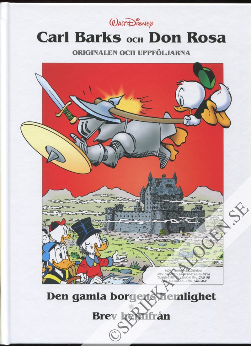 Framsida på Carl Barks och Don Rosa - originalen och uppföljarna Den gamla borgens hemlighet / Brev hemifrån (2023)