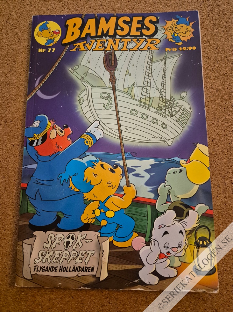 Framsida på Bamses äventyr Spökskeppet flygande holländaren (2018)