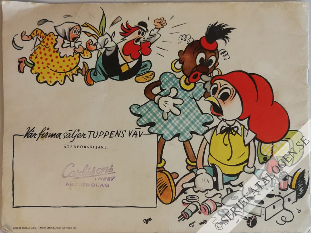 Baksida på Tuppens radio kuckeliku (1953)