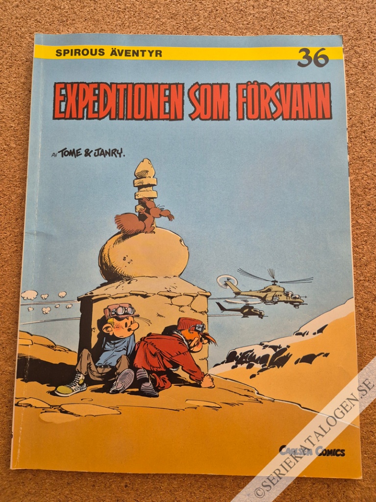 Framsida på Spirous äventyr Expeditionen som försvann (1989)