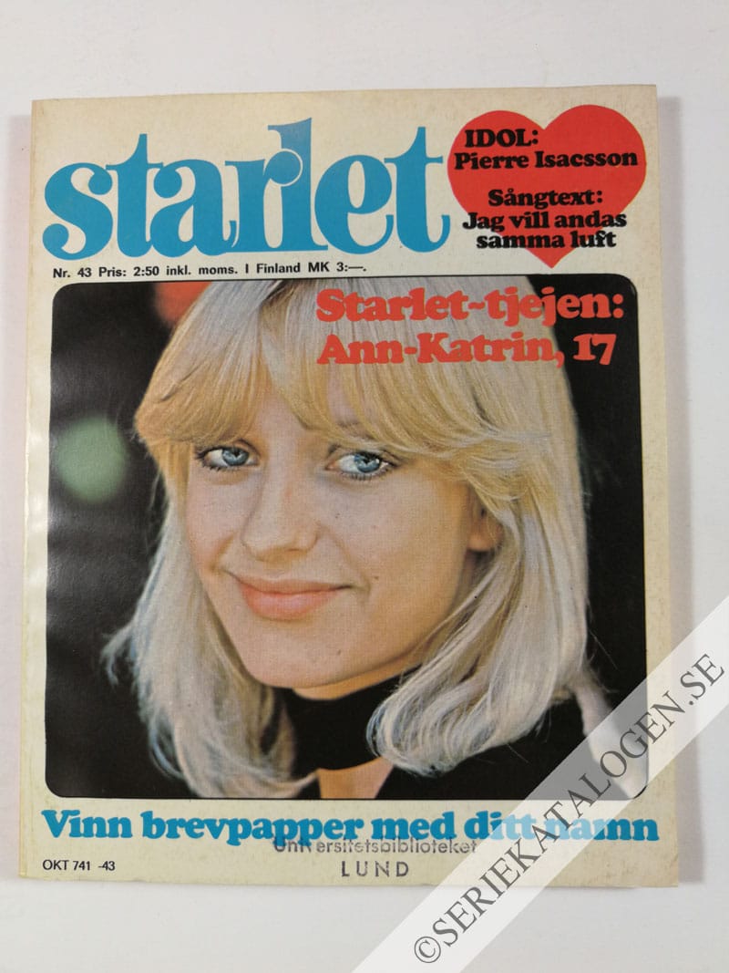 Framsida på Starlet #43 (1975)