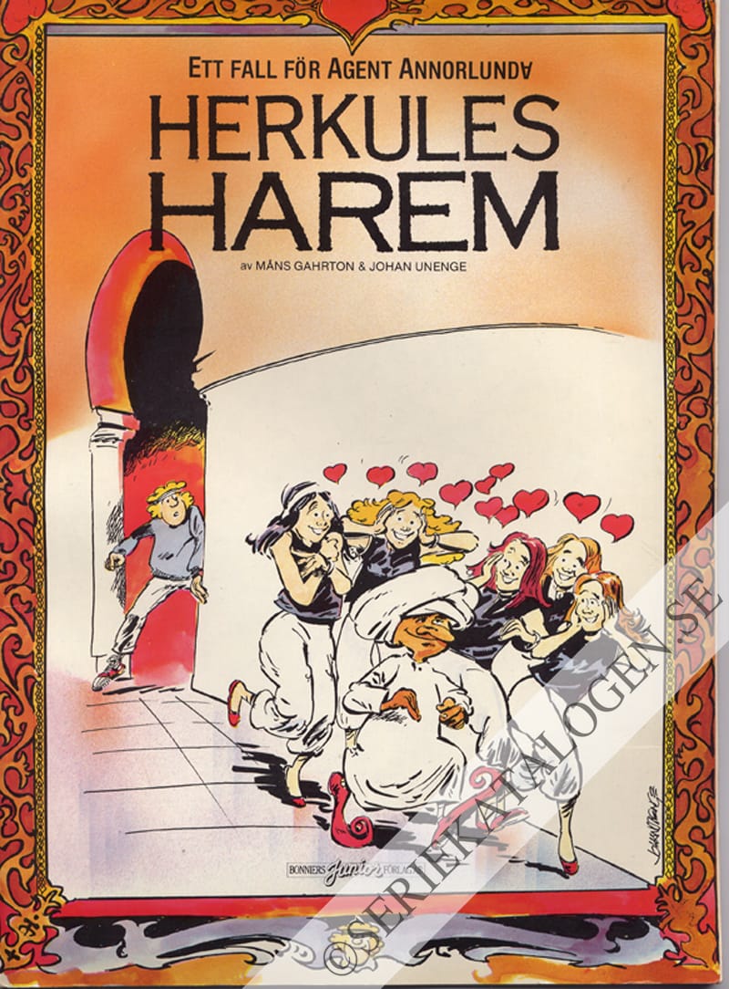 Framsida på Ett fall för Agent Annorlunda Herkules harem (1986)