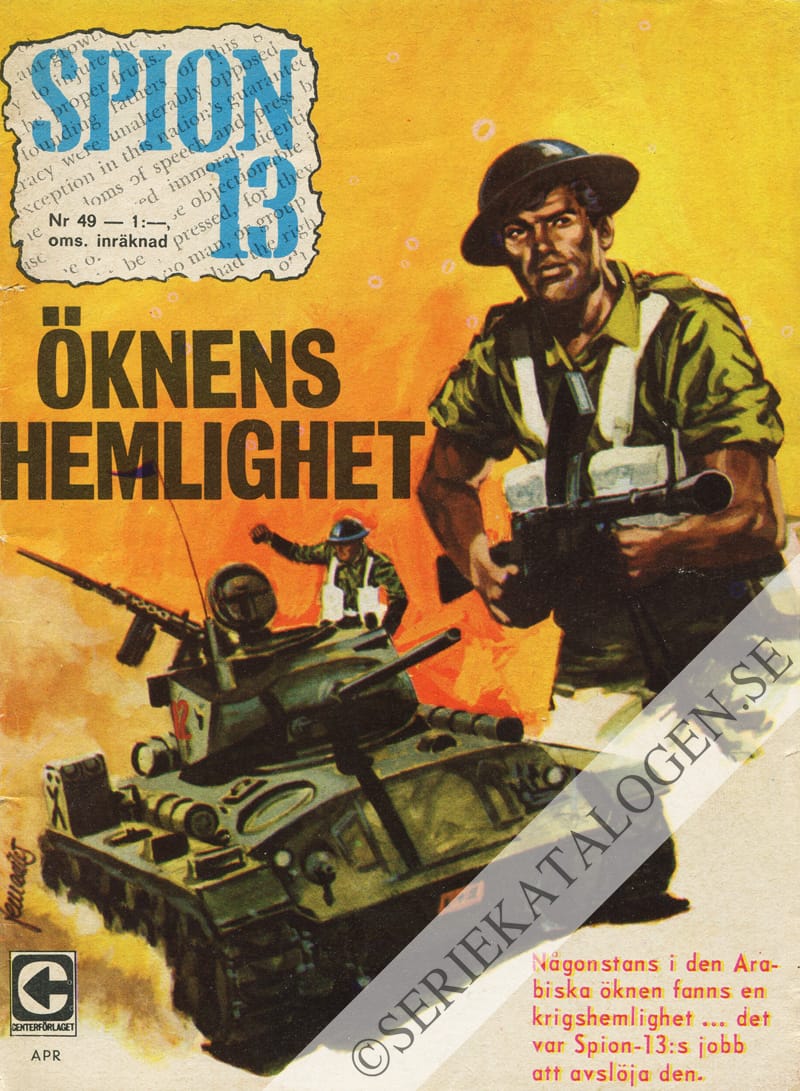 Framsida på Spion 13 #49 - Öknens hemlighet (1967)