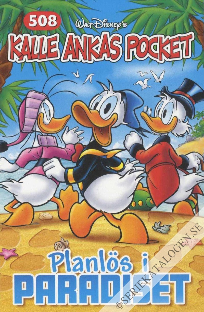 Framsida på Kalle Ankas pocket #508 - Planlös i paradiset (2020)