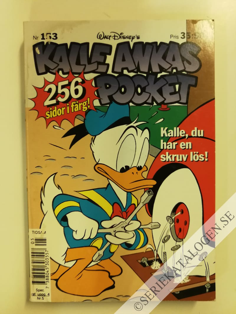 Framsida på Kalle Ankas pocket #153 - Kalle, du har en skruv lös! (1993)
