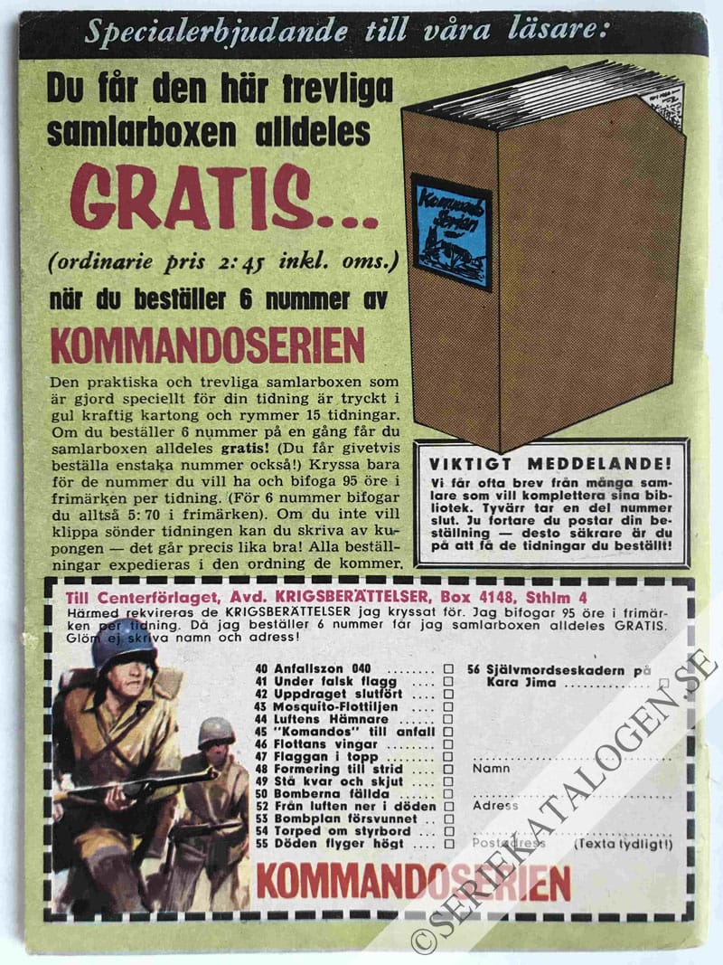 Baksida på De dödsdömda (1966)