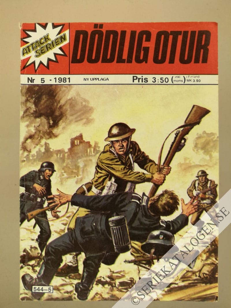 Framsida på Attackserien Dödlig otur (1981)