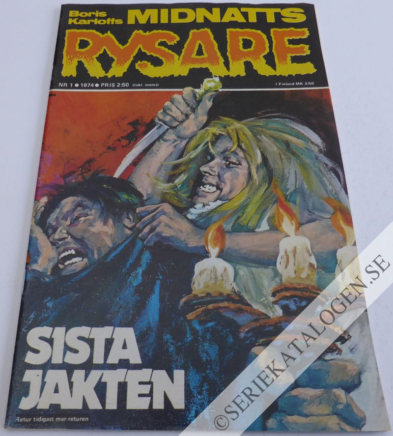 Framsida på Boris Karloffs Midnattsrysare #1 (1974)