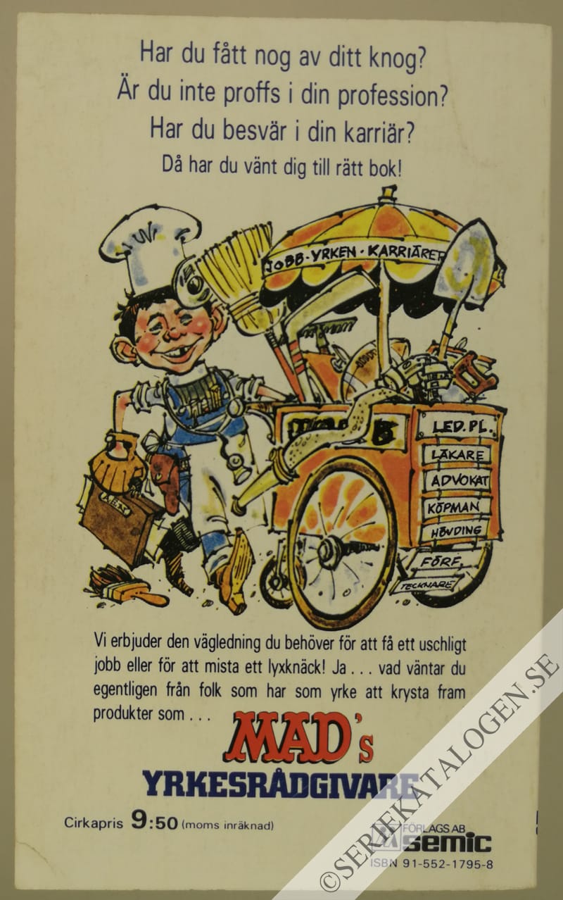 Baksida på MAD's yrkesrådgivare (1980)