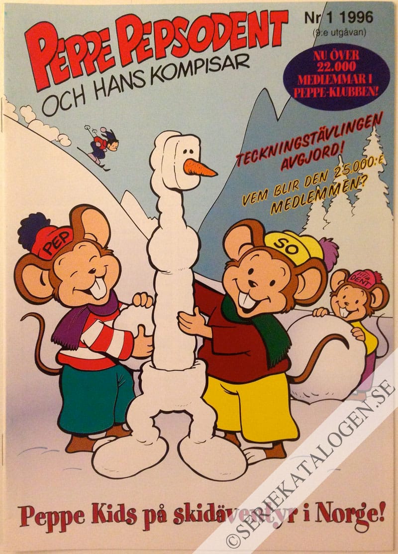 Framsida på Peppe Pepsodent Peppe Kids på skidäventyr i Norge! (1996)