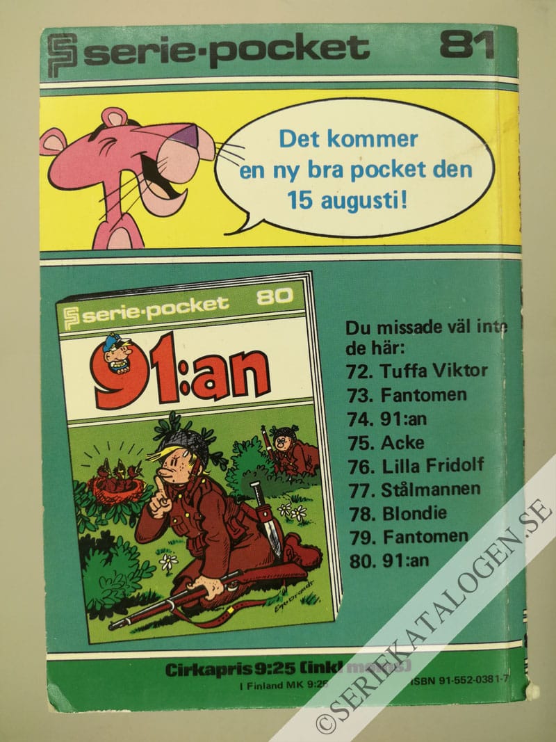 Baksida på Rosa Pantern (1979)