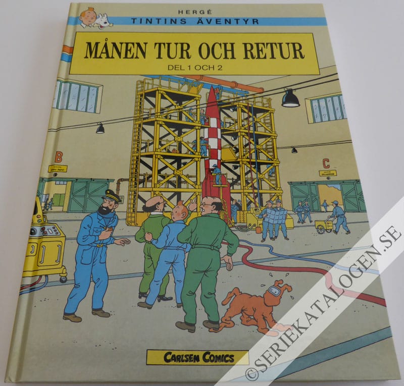 Framsida på Tintins äventyr Månen tur och retur del 1-2 (1988)
