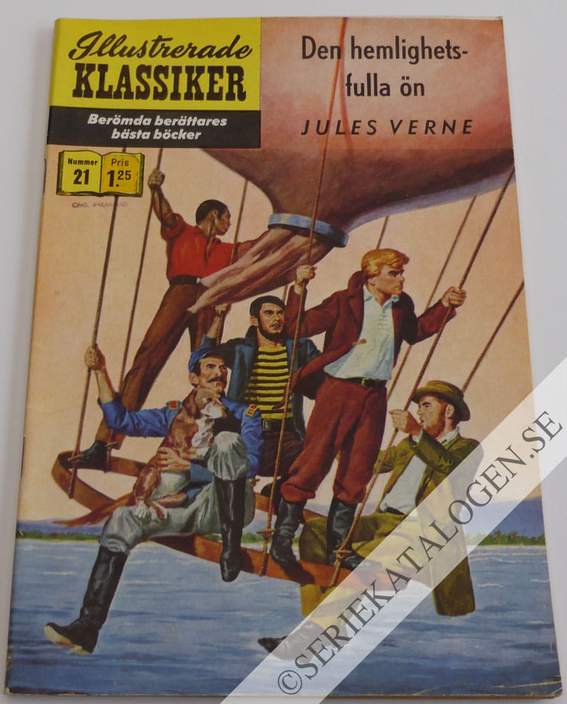 Framsida på Illustrerade Klassiker Den hemlighetsfulla ön (1957)