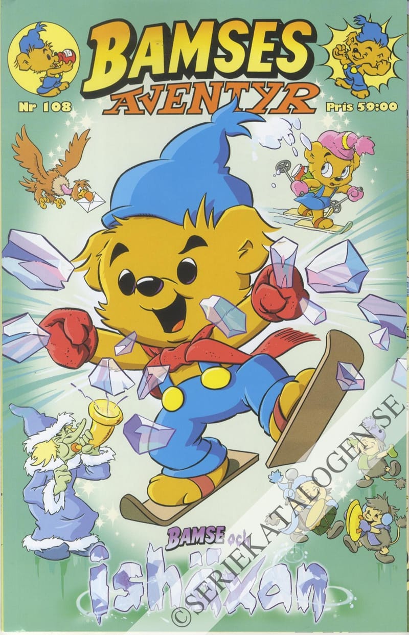 Framsida på Bamses äventyr Bamse och ishäxan (2023)
