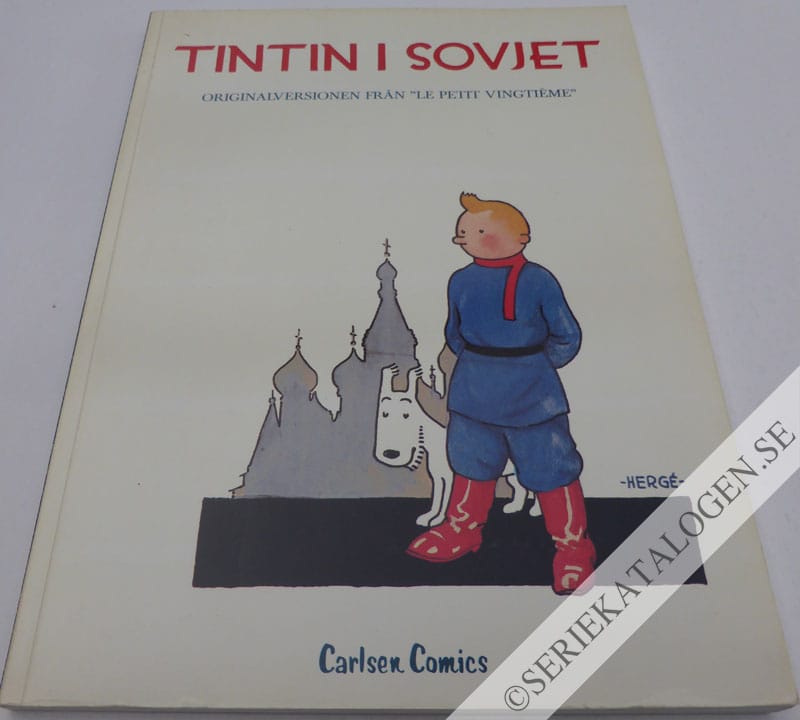 Framsida på Tintins äventyr Tintin i Sovjet (1984)