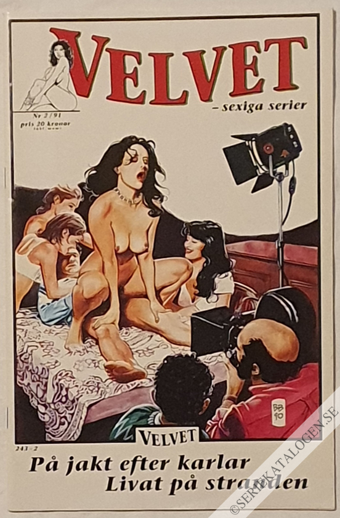 Framsida på Velvet - sexiga serier På jakt efter karlar/Livat på stranden (1991)