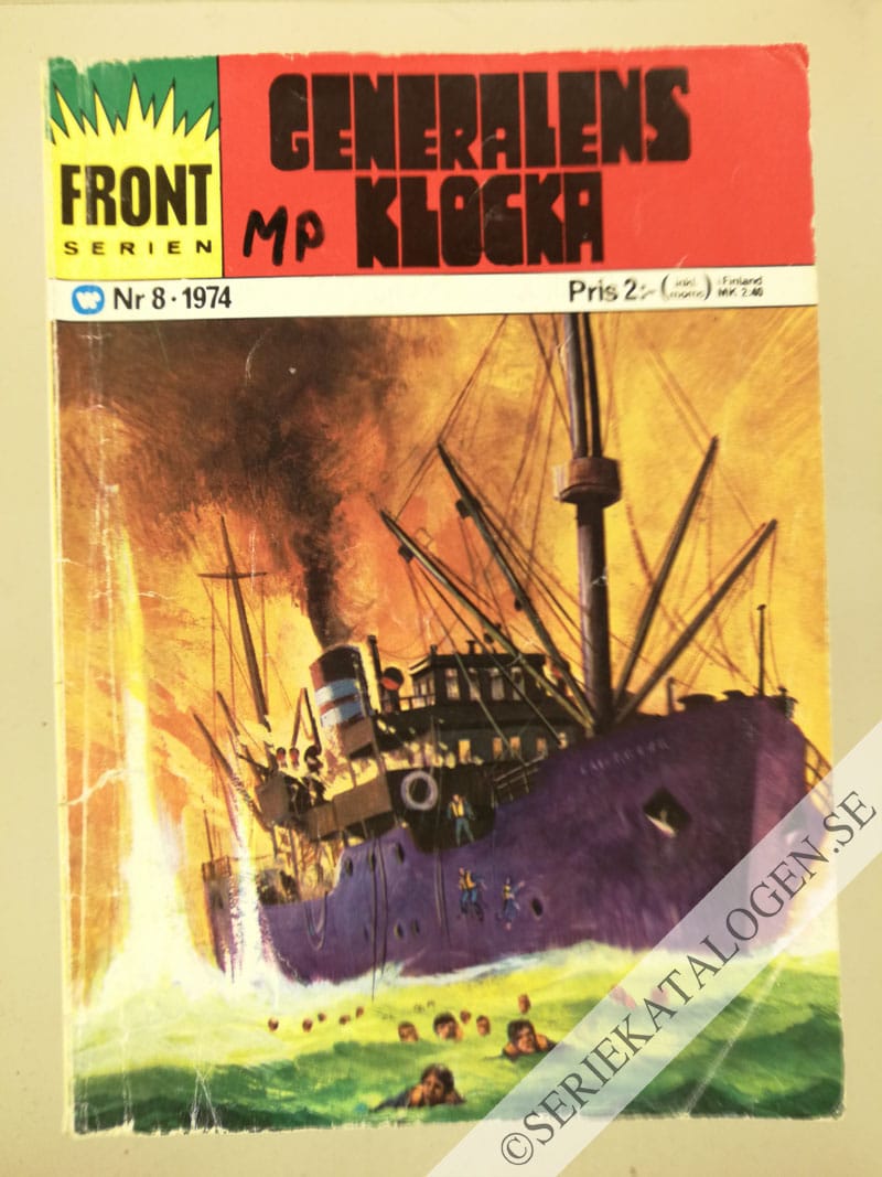 Framsida på Frontserien #8 - Generalens klocka (1974)