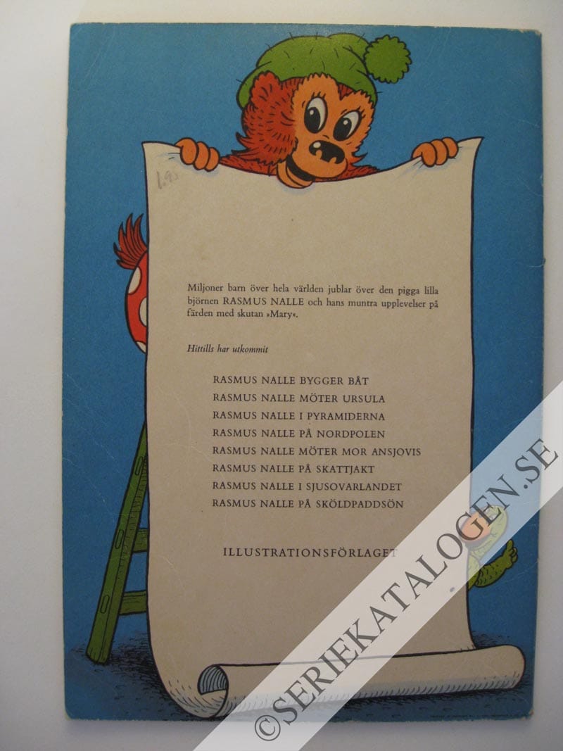 Baksida på Rasmus Nalle på sköldpaddsön (1957)