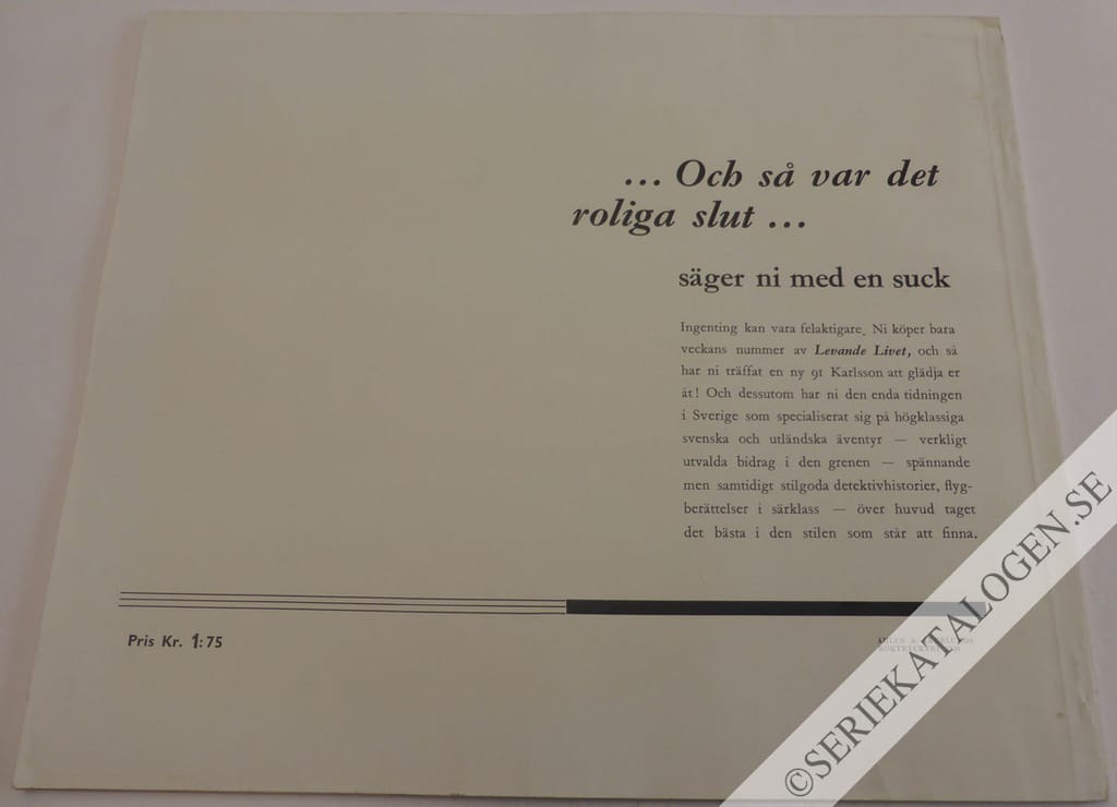 Baksida på Så var 1938 för 91 Karlsson - Hela Sveriges lille beväringsman (1938)