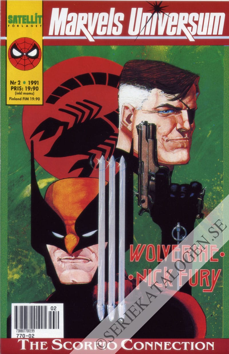 Framsida på Marvels universum Wolverine & Nick Fury (1991)