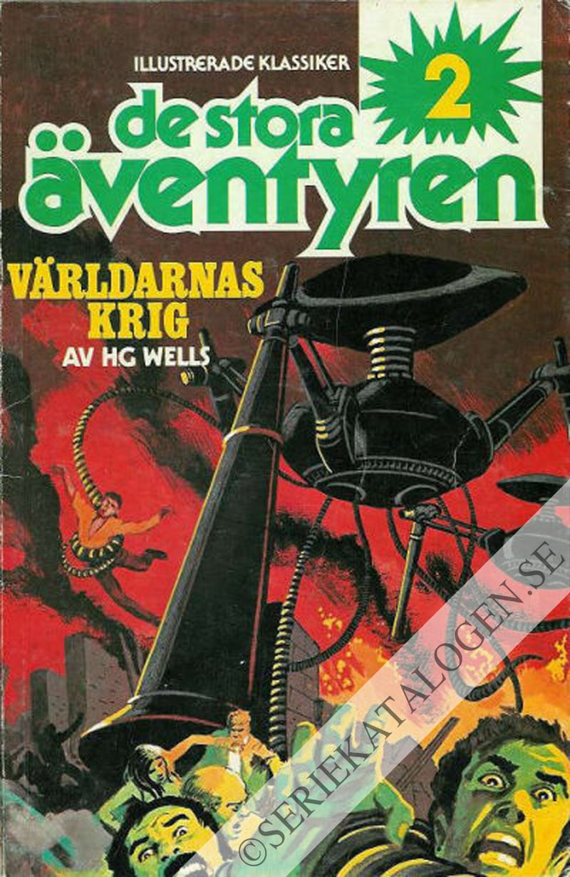 Framsida på Illustrerade Klassiker - de stora äventyren Världarnas krig (1979)